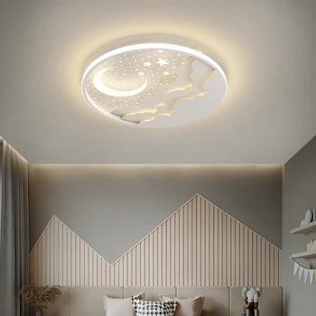  Modern Creative Star Mėnulio lubų šviestuvas Apvali namų dekoro lemputė miegamojo svetainei Vaikų kambarys Žvaigždėto dangaus dizaino LED šviestuvai