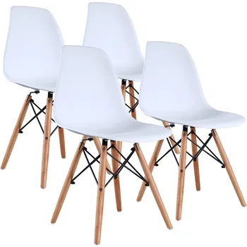  Moderni svetainė, valgomojo kėdžių komplektas, korpusinė kėdė su medinėmis kojomis valgomajam, svetainė - 4 dalių komplektas