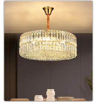  Modernūs krištoliniai šviestuvai svetainei Apvalus pakabinamas krištolo šviestuvas Valgomasis Miegamasis Namų dekoras Šviestuvas