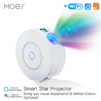  MOES Tuya WiFi Smart Star Projector Galaxy for Holiday Party APP Control Išmaniųjų namų ūko projektorius veikia 