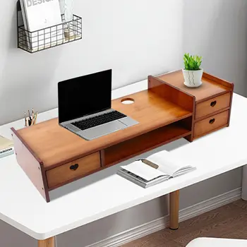  Monitor Stand Riser Computer Support Stand Desk Organizer with/ Drawer USA