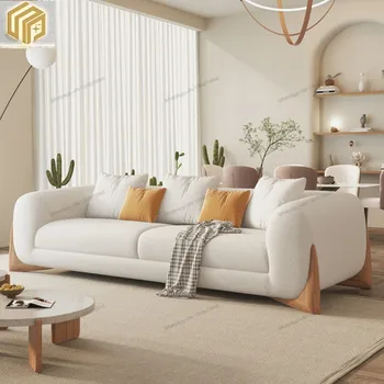  Multi sofa LivingRoom Small Unit Nordic Solid Wood laisvalaikio kėdė Japoniško kreminio stiliaus medžiaginė sofa