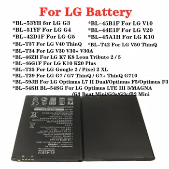  Nauja baterija LG V10 V20 V30 V40 V50 G7 ThinQ G3 G4 G5 K7 K8 K10 K20 Plus Leon Tribute 2 5 Optimus LTE 3 L7 2 F3 F5 Google 2