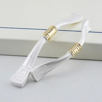  Naujos aukštos kokybės europietiškos klasikinės sidabrinės ir auksinės spintos rankena/rankenos rankenėlė