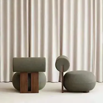  Nordic specialaus dizaino medžio masyvo ir audinio apmušalai laisvalaikio kėdės lounge teddy accent kėdė viengulė tingi kėdė