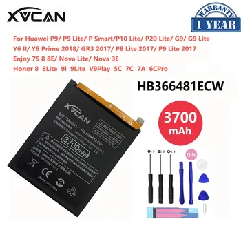  Orginal XVCAN telefono baterija 3700mAh HB366481ECW skirta Huawei Ascend P9 G9 Honor 8 9i 9 5C 7C 7A Y6 II Prime 2018 GR3 P8 Lite 2017