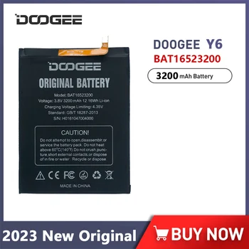  originali baterija Doogee Y6, Y 6, Y6C, MTK6750, aukštos kokybės telefono baterijos, sekimo numeris, 3200mAh, BAT16523200, nauja