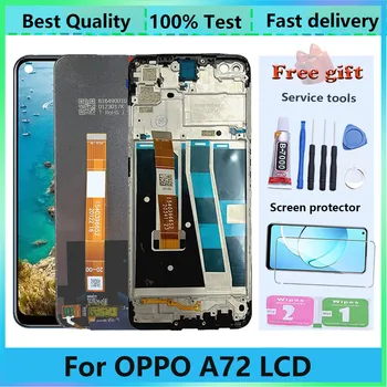  Originalus ekranas Oppo A72 CPH2067 LCD Digitalize Repair Assembly jutiklinis ekranas su rėmo atsarginėmis dalimis