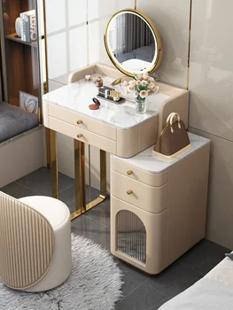  Pagrindinis miegamasis minimalistinis modernus persirengimo stalas, veidrodinis stalas, stalas su veidrodžiu, modernus mažas blokas, daugiafunkcinis, minimalistinis, prabangus