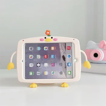  Planšetinio kompiuterio dėklas, skirtas Apple iPad Air 5 4 10.9 Chick Cartoon Soft Silicone Kids Smūgiams atsparus apsauginis apvalkalas Saugus odos stovo dangtelis Funda