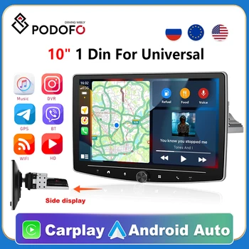  Podofo 2Din GPS automobilinis stereofoninis radijas Android 11 Carplay BT FM Wifi Car MP5 grotuvas 10'' universaliam Nissan Toyota Kia Hyundai