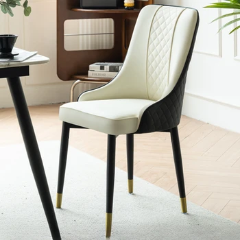  Prabangios Pu odinės valgomojo kėdės Šiaurietiško dizaino valgomojo kėdės Vestuvinė svetainė Biuras Masa Sandalye Balkonas Baldai YN50DC