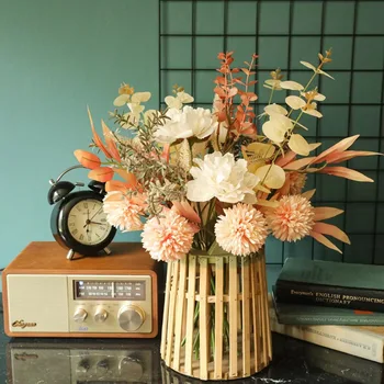  Pradžia Lengvas prabangus dekoravimas Netikros gėlės Kiaulpienės gėlių puokštė INS stiliaus vestuvių dekoravimas Gėlių šilko dekoravimas