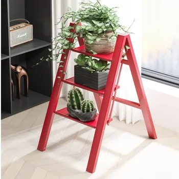  Raudonos buitinės sulankstomos kopėčios Storas aliuminio lydinio kambarys Virtuvės kopėčios Kėdė Daugiafunkcis Gėlių rėmas Kopėčios Laiptinės Kėdės Kopėčios