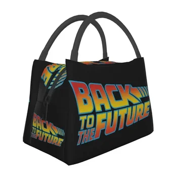  Retro Atgal į ateitį termiškai izoliuotas pietų krepšys Marty Mcfly Hill Valley nešiojamas pietų tote biuras lauko maisto dėžutė