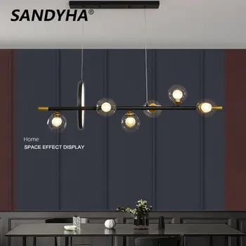  SANDYHA Šviestuvas Nordic Luxury G9 pakabinama šviesos juosta Moderni LED lempa valgomojo stalui Svetainė Lustres Para Sala De Jantar