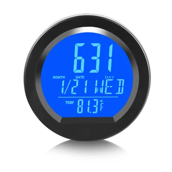  Saulės automobilių laikrodžių prietaisų skydelis Termometras Automobilių elektroninis laikrodis LED skaitmeninis ekranasLaikas su gale šviečiančiais automobilių priedais
