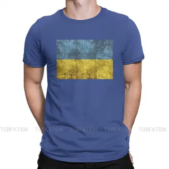  Sendinta ir subraižyta Ukrainos vėliava O kaklas TShirt Rusija ir Ukraina Audinys Klasikiniai marškinėliai Vyriški drabužiai Naujas dizainas Pūkuotas