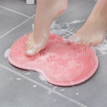  Silikoninis nugaros šveitimo šepetys vonios kambario neslystantis prausimosi pėdų kilimėlis masažinis dušo kilimėlis su čiulptuko vonia Pėdų šveičiamasis šepetys