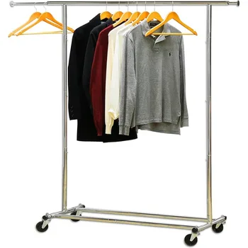  Simple Houseware Heavy Duty drabužių lentyna, (Chrome/Black)pasirinktinai