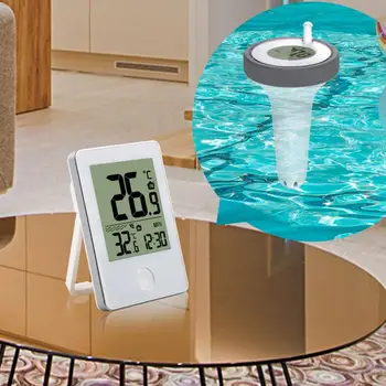  skaitmeninis belaidis vidaus lauko plaukiojančio baseino termometras baseinas baseinas vonia vandens SPA akvariumai nuotolinis laiko laikrodis