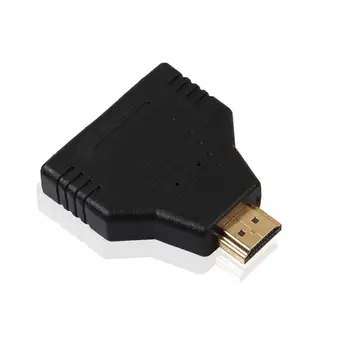  Switch Splitter Adapter 1x2 Video Converter for HDTV 1080P 1 Su HDMI suderinamas vyriškas In to 2 Female Out 1.4