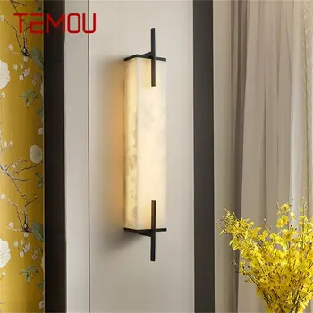  TEMOU žalvariniai vidiniai sieniniai šviestuvai Modernus miegamasis Prabangus marmurinis LED šviestuvas Dizainas Balkonas namų koridoriui