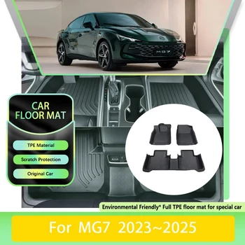  TPE automobilių grindų kilimėliai, skirti MG7 2023 2024 2025 nešvarumams atsparūs vandeniui atsparūs odiniai įklotai LHD pėdų prabangios pagalvėlės kilimas Auto priedai