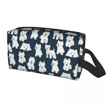  Travel West Highland White Terrier Dog Toiletery Bag Cute Westie Puppy Makeup Cosmetic Organizer Beauty Storage Dopp Kit Case