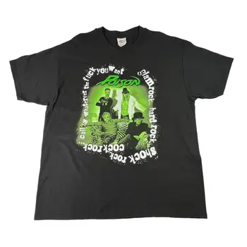  Vintage Poison Band marškinėliai Dydis XL Adult Mens 2001 Music Tour Bret Michaels