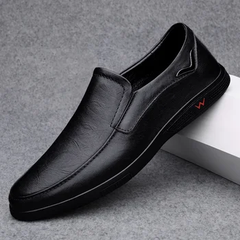  Vyrai Laisvalaikio batai lauke Prabangus prekės ženklas 2023 m. Natūralios odos vyriški loaferiai Mokasinai Kvėpuojantis slydimas ant juodų vairavimo batų vyrai