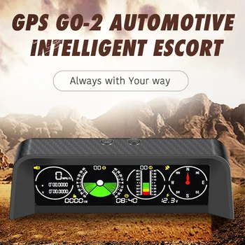  X90 skaitmeninis GPS spidometras HUD galva aukštyn ekranas MPH KM / H inklinometras Protraktorius Kompasas Platumos ilgumos aukščio matuoklis 12V