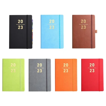  Y1UB 2023 Leather Planner Daily Journal Hardcover Academic Planner for Student