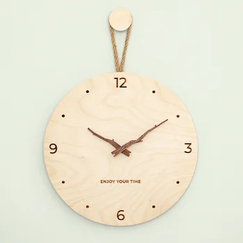  šiaurietiškas paprastas medinis kanapių virvės sieninis laikrodis Svetainė Pagrindinis Papuoškite laikrodį Nutildykite japoniško stiliaus madą Šiuolaikinis kūrybinis laikrodis
