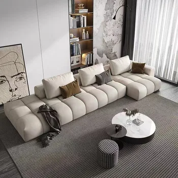  Šiuolaikinės odos modernios sekcijinės sofos baldai L formos chaise svetainės sofa