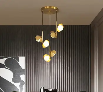 šviestuvas LED pakabinami šviestuvai Nordic Creative Brass Flower Shape valgomojo stalas Home de Modern Style Apvali arba kvadratinė lubų plokštė