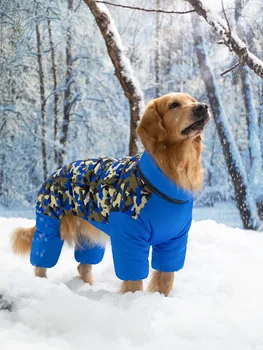  Žiema Šilti dideli šunų drabužiai Naminių gyvūnėlių pūkinė striukė Sutirštinti šunų kailis Vėjui atsparūs šunys Drabužiai vidutinio dydžio šunims Labradoro kostiumas