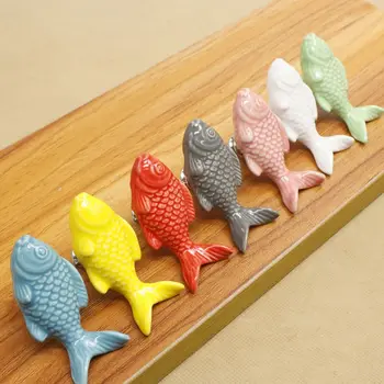  Žuvies formos keraminės rankenos Vaikų kambario stalčių rankenėlės Virtuvės spintelės rankenos Baldų aparatūra