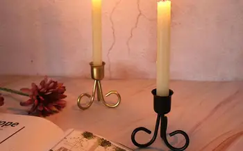  Žvakių lazdelių laikiklis Vestuvių stalas Dekoratyviniai stovai Sodybos dekoro vakarėlių papuošalai Vintažinis kaustytas geležis Juoda žvakių stovas