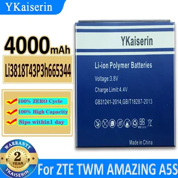  4000mAh YKaiserin baterija Li3818T43P3h665344 skirta ZTE TWM AMAZING A5S Ašmenims GF3 T320 Bateria