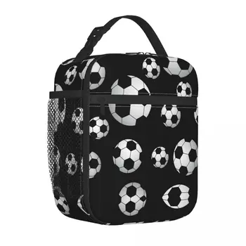  Futbolo modelis Izoliuotas pietų krepšys aušintuvas Krepšys Valgio konteineris Futbolo kamuoliai Sportas Didelė Tote Pietų dėžutė Maisto krepšys Koledžo piknikas