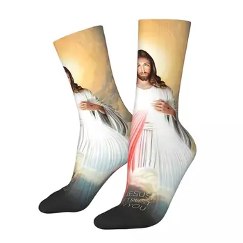  Gailestingumas Jėzaus kojinių apsipirkimas 3D Spausdinti Berniukas Mergaitės Vidurio blauzdos kojinė