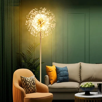  Gražus stiklinis strypas Krištolo kiaulpienės grindų lempa Svetainės dekoravimas Miegamasis Studijų sofa LED patalpų apšvietimas namų dekoravimui