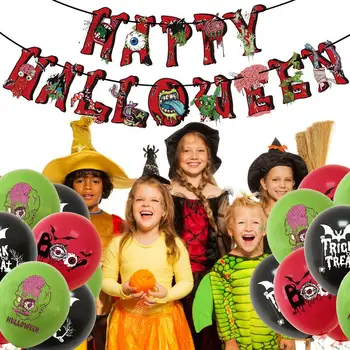  Helovino reklamjuostės rinkinys Kūrybingos ir nešiojamos Helovino vakarėlio dekoracijos Dilimui atsparus Helovino dekoravimo reklamjuosčių rinkinys