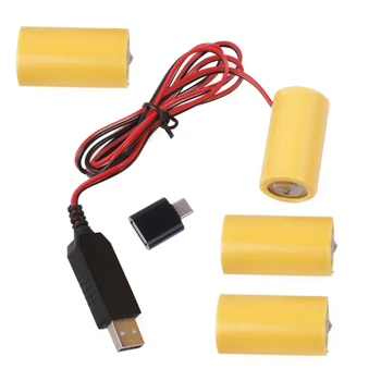  Universalus 6V LR14 C Eliminatoriai USB maitinimo kabelis, 4Pcs LR14 C Pakeiskite pakaitinį adapterį