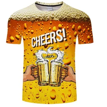  Vyriški 3D marškinėliai Vasara trumpomis rankovėmis alaus burbulas Ispanijoje Oktoberfest tėvų ir vaikų aprangos viršūnės marškinėliai Anekdotai marškinėliai 6xl